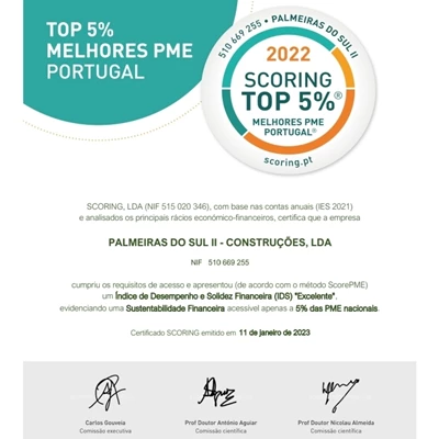 « Top 5% des meilleures PME au Portugal »