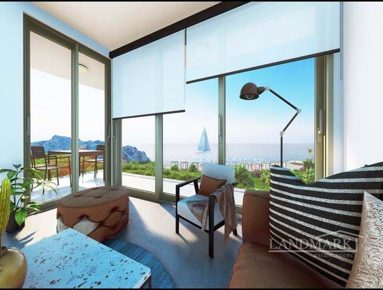 2-Zimmer-Off-Plan-LUXUS-Apartments am Meer mit Gemeinschaftspool + Sandstrand, mit der Option eines Zahlungsplans