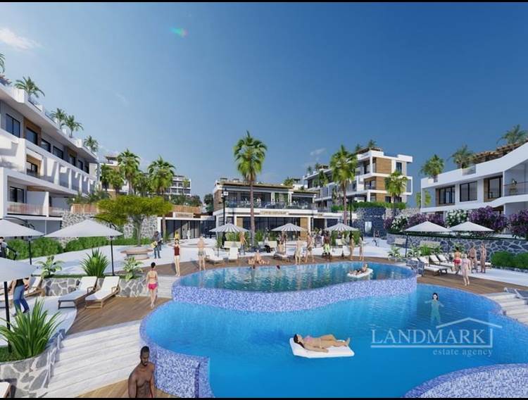 Amazing 3+1  Semi-detached villa + off plan + 100m to the sea + communal pools + sea and mountains view + mortgage