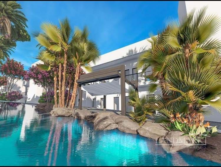 Contemporary garden studio apartments and penthouses + communal pools + indoor heated pool + SPA center + restaurant + bar + gym + sport facilities + walking distance to the beach + children’s play park + payment plan