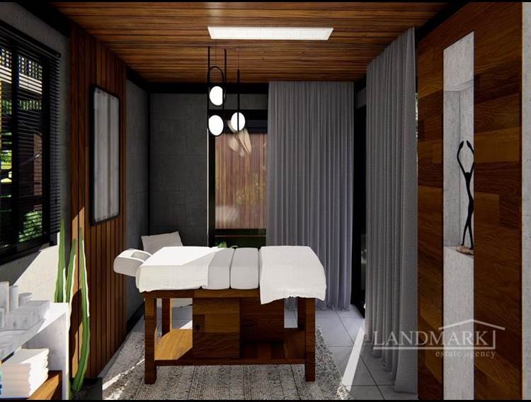 Lyx 1 sovrum off plan minihus + gemensam pool + café + hälsocenter + retreatinstitution + betalningsplan