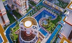 Luxury and modern 1 bedroom apartments + communal swimming pools + indoor swimming pool + gondola canal + SPA + massage rooms + gym + basketball court + aquapark + 5 restaurants + roof bar + shopping mall + amphitheater + payment plan