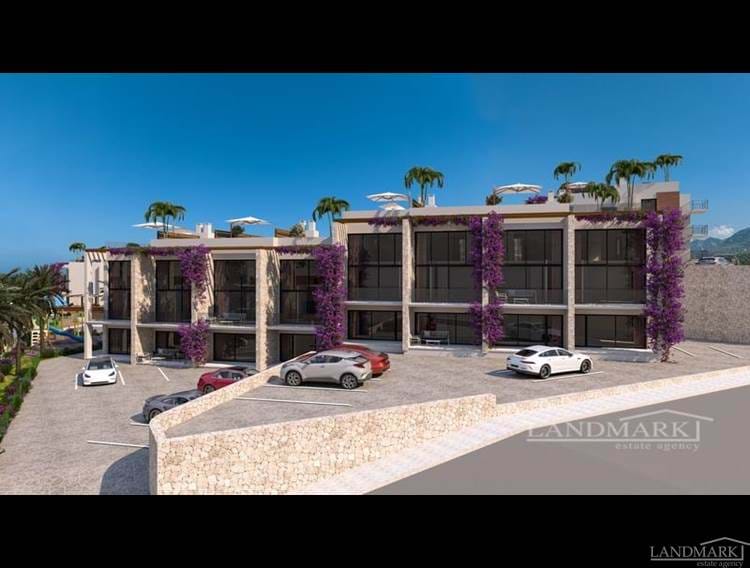 Ground floor and 1st floor studio apartments in a luxury resort complex + communal swimming pools + restaurant +  payment plans 